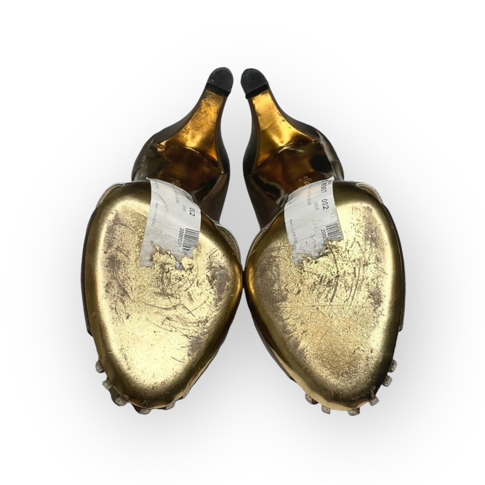 Christian Lacroix ♛ Satin Caged D'Orsay Heels ♛ Bronze Metallic ♛ 37 6.5M 7M ♛ - Picture 13 of 16